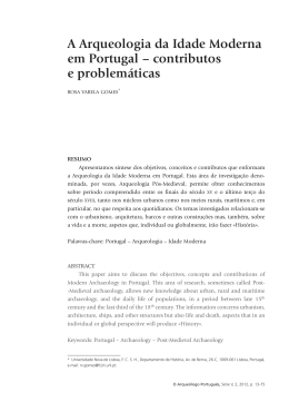 A Arqueologia da Idade Moderna em Portugal