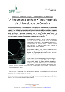 “A Pneumonia ao Raio-X” nos Hospitais da Universidade de Coimbra