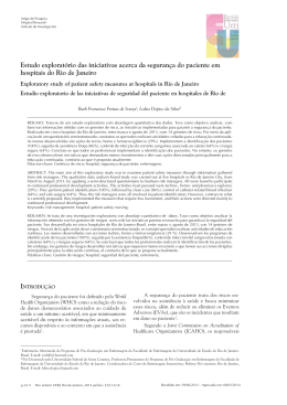 Estudo exploratório das iniciativas acerca da segurança do paciente
