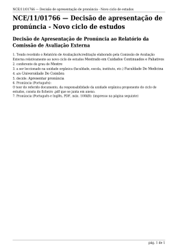 Novo ciclo de estudos