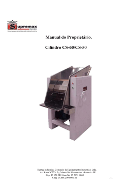 Manual do Propriet&aacute;rio. Cilindro CS-60/CS-50