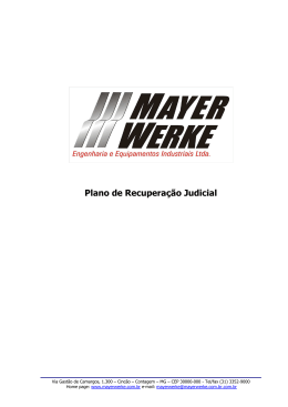 PLANO DE RECUPERA&Ccedil;&Atilde;O JUDICIAL