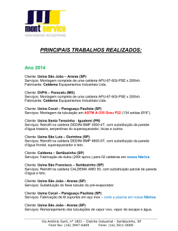 principais trabalhos realizados - Montservice Montagens Industriais