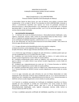 Edital Complementar n.&ordm; 02 UFMT/REITORIA Processo Seletivo