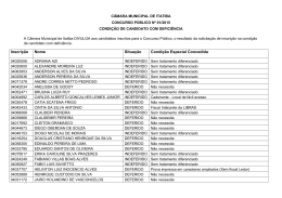 Inscri&ccedil;&atilde;o Nome Situa&ccedil;&atilde;o Condi&ccedil;&atilde;o Especial Concedida