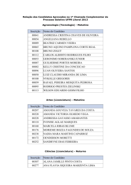 Inscri&ccedil;&atilde;o Nome do Candidato 00041 ANDRESSA CRISTINA