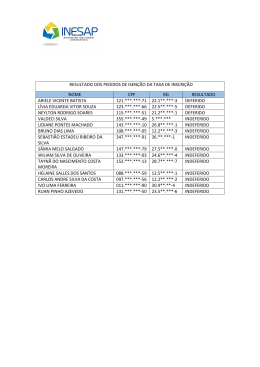 resultado do pedido isen&ccedil;&atilde;o da taxa de inscri&ccedil;&atilde;o