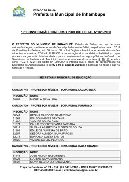 19ª Convocação de Classificados