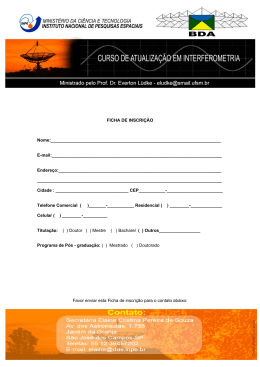 FICHA DE INSCRI&Ccedil;&Atilde;O Nome: E
