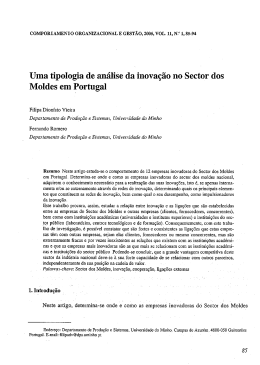 Uma tipologia de análise da inovação no Sector dos Moldes em