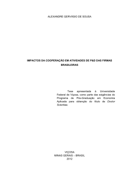 impactos da coopera&ccedil;&atilde;o em atividades de p&d das firmas