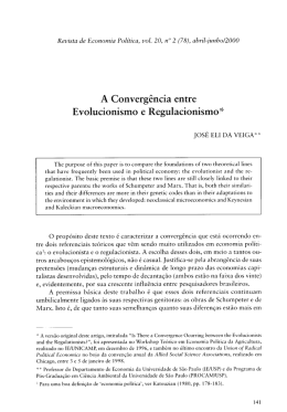 A Convergência entre Evolucionismo e Regulacionismo*