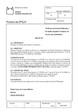 Portaria 002 - Escola Politécnica de Saúde Joaquim Venâncio