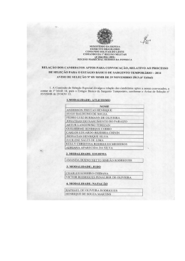 relação de candidatos aptos para convocação relativo ao processo