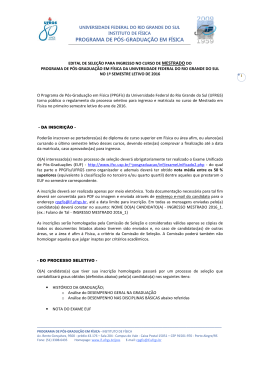 processo seletivo para ingresso no mestrado