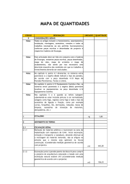 MAPA DE QUANTIDADES - Câmara Municipal da Amadora