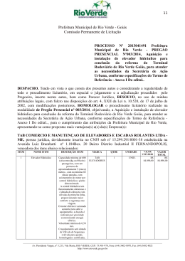Prefeitura Municipal de Rio Verde - Goiás Comissão Permanente de