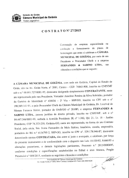 c ONTRAT O N&deg; 27/2015 - C&acirc;mara Municipal de Goi&acirc;nia