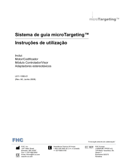 Instru&ccedil;&otilde;es de utiliza&ccedil;&atilde;o Sistema de guia microTargeting&trade;