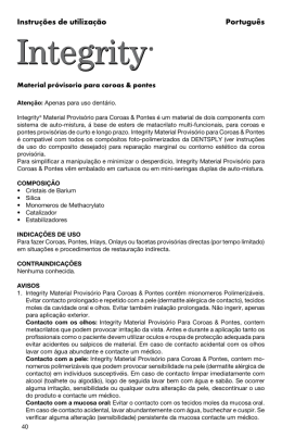 Instru&ccedil;&otilde;es de utiliza&ccedil;&atilde;o Portugu&ecirc;s