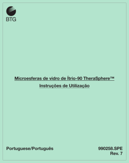 Microesferas de vidro de &Iacute;trio-90 TheraSphere&trade; Instru&ccedil;&otilde;es de