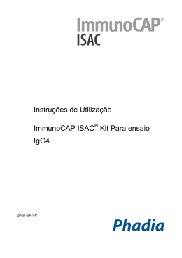 Instruções de Utilização ImmunoCAP ISAC Kit Para ensaio