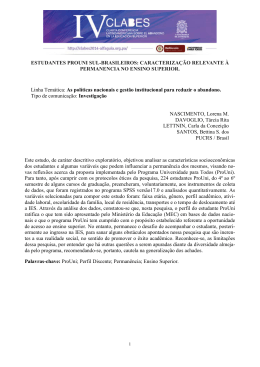 ESTUDANTES PROUNI SUL-BRASILEIROS: CARACTERIZA&Ccedil;&Atilde;O