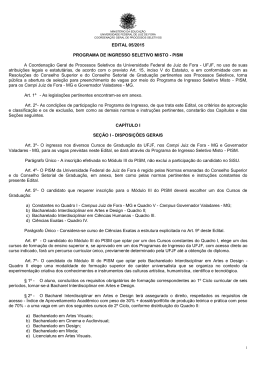 edital do Programa de Ingresso Seletivo Misto (Pism)