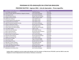 Resultado Prova Espec&iacute;fica - Departamento de Letras Cl&aacute;ssicas e
