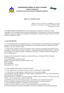 EDITAL Mestrado 2016-1 - Programa de P&oacute;s