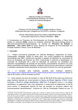 Edital Mestrado PPGEAP 2016 - Propesp