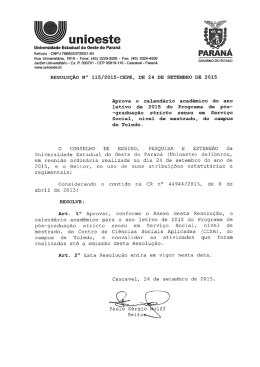 Jardim Universit&aacute;rio - cx. P. 000701 - cEP 85819-110