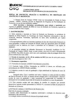 Edital_mestrado - Centro de Educação Superior do Oeste