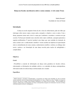 Dan&ccedil;a na Escola: um discurso sobre o senso comum