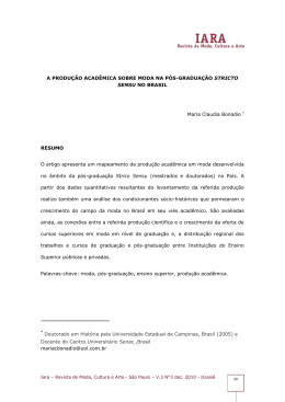 A produ&ccedil;&atilde;o acad&ecirc;mica sobre moda na p&oacute;s