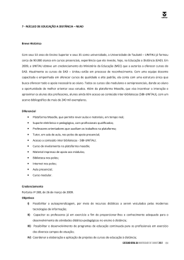 7 - NÚCLEO DE EDUCAÇÃO A DISTÂNCIA NEAD Breve