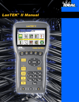 LanTEK&reg; II Manual