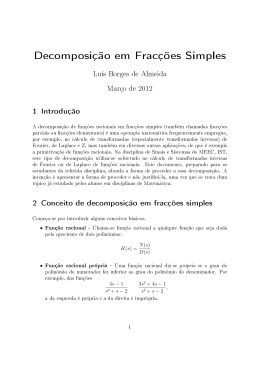Decomposi&ccedil;&atilde;o em Frac&ccedil;&otilde;es Simples