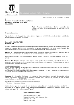 Parecer sobre a alteração da alternativa da questão 19 da prova nº 14