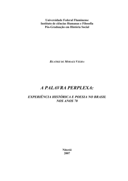 a palavra perplexa: experiência histórica e poesia no brasil nos