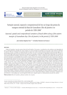 Varia&ccedil;&atilde;o sazonal, espacial e composicional de lixo ao
