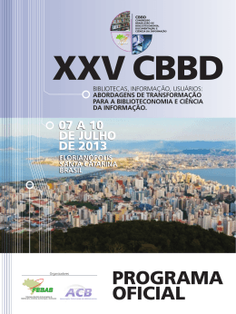 Agenda das Comunica&ccedil;&otilde;es Orais e Posteres