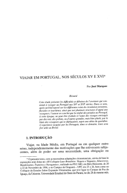 Viajar em Portugal nos s&eacute;culos XV e XVI / Jos&eacute; Marques. Revista da