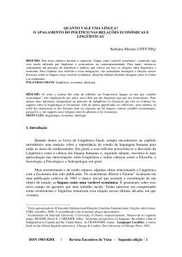 quanto vale uma l&iacute;ngua? - Revista Encontros de Vista