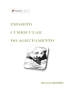 PROJETO CURRICULAR DO AGRUPAMENTO