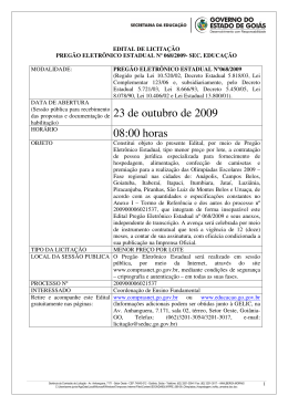 23 de outubro de 2009 08:00 horas