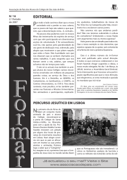 Editorial - Associa&ccedil;&atilde;o de Pais dos Alunos do Col&eacute;gio S. Jo&atilde;o de Brito