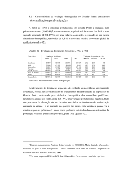 5.2 - Características da evolução demográfica do Grande Porto