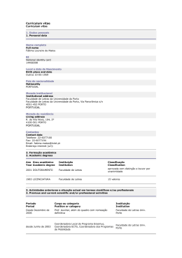 Descarregar CV completo - Universidade de Coimbra