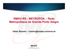 RMAV RS METROPOA ± Rede Metropolitana da Grande Porto Alegre